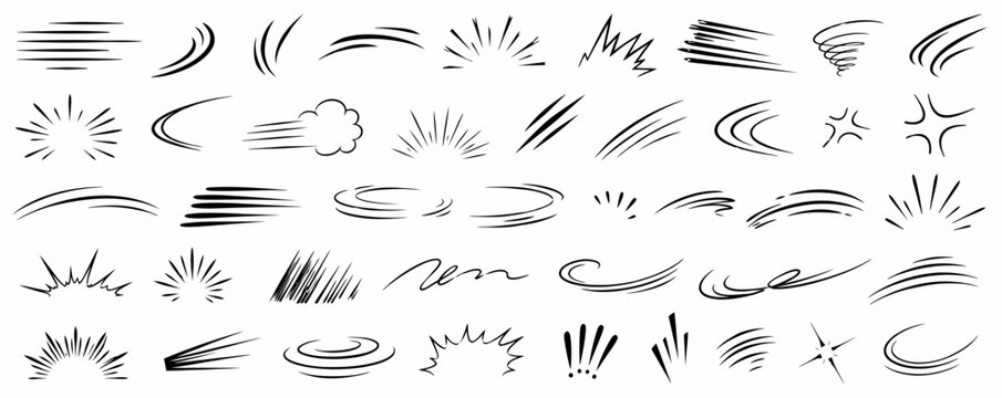 Comic Motion Lines and Speed Effect Collection