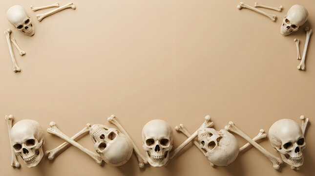 Skeletons dancing in a row