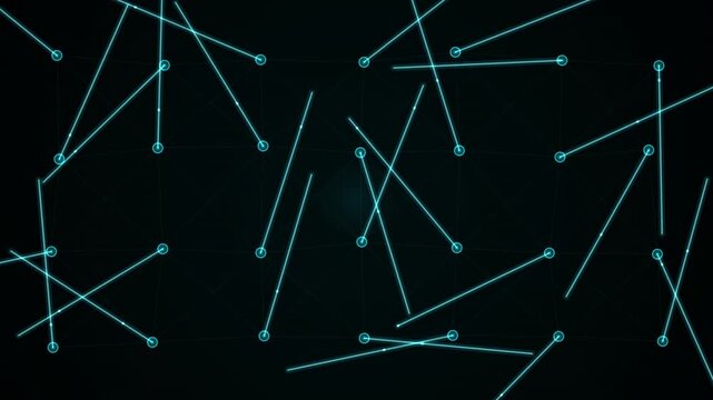 Abstract technology network with glowing connected lines and dots forming a dynamic digital background pattern