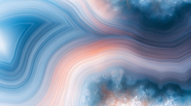 Abstract Blue Agate Crystal Texture Background