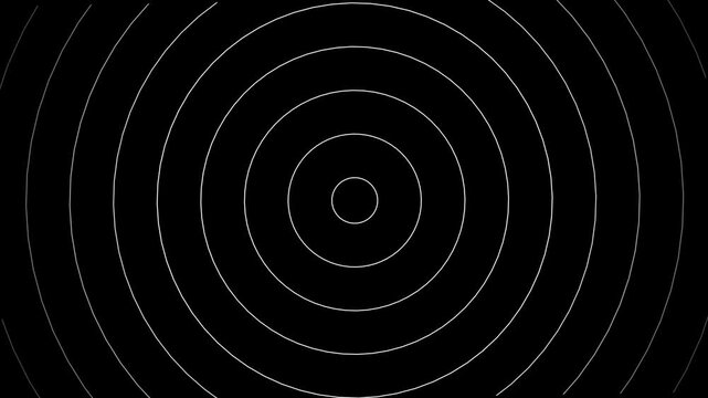 Radio Waves in Circle Form. Radio waves signal animation.on Black background