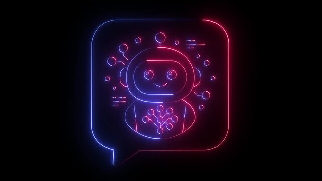 Futuristic glowing smiley face inside tech interface