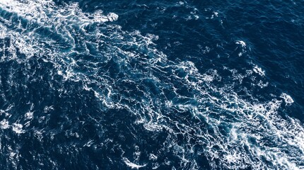 Fototapeta premium Aerial View of Ocean Waves and Marine Texture
