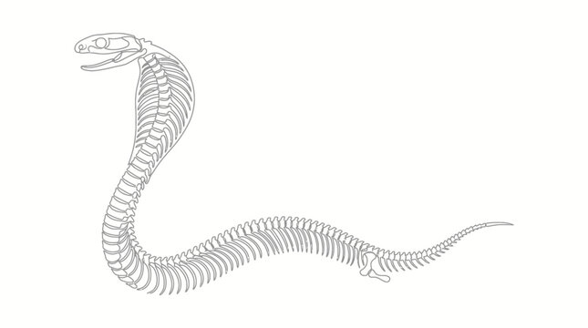 Detailed Cobra Snake Skeleton Anatomy Illustration.