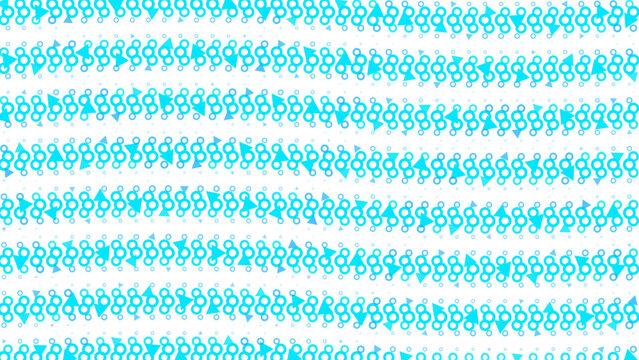 Wavy horizontal lines of bright cyan and black circular dots creating a textured pattern on a black background, forming a rhythmic wave effect