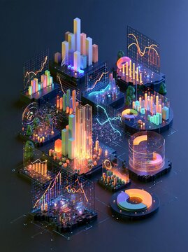 Abstract digital art piece that appears to be made up of various geometric shapes and lines.