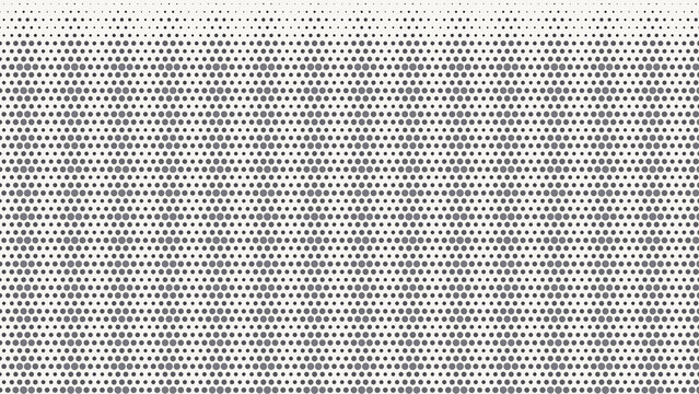Monochrome halftone pattern of small grey circles on a white background, creating a subtle gradient effect with varying dot density layout