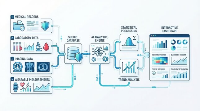 Ai healthcare analytics system workflow diagram