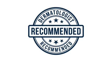 Fototapeta premium Dermatologist recommended stamp assures product safety.