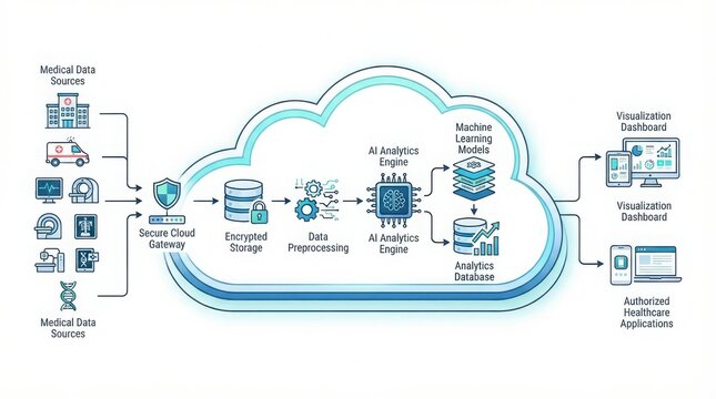 Ai medical data analytics workflow diagram