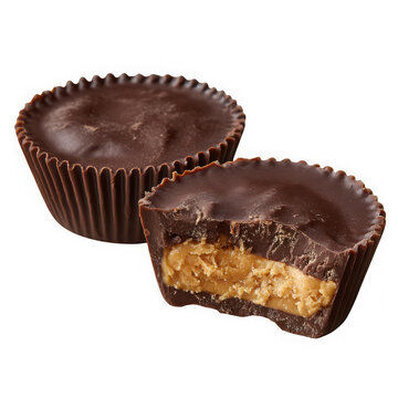 Delicious chocolate cupcake with peanut butter filling
