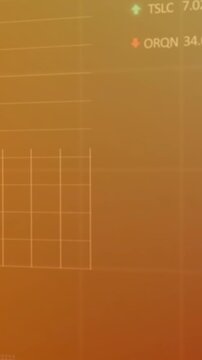 Digital stock market display with dynamic prices on a blue background.