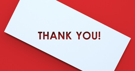 thank you stencil card in red background 3d render © GM Queen