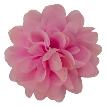 Soft pink fabric flower on a transparent background. Decorative PNG element for weddings, social media, gift wrapping, scrapbooking, floral crafts, romantic collages, and feminine design.