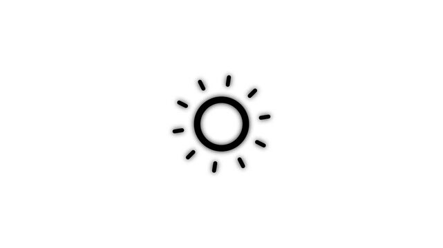 Minimalist sun icon animation for weather forecast and ui