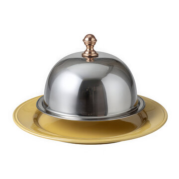 Shiny silver bell on gold stand