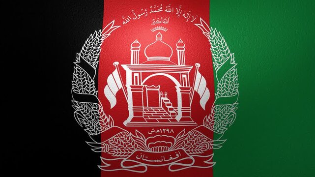 Waving national flag of Afghanistan animation