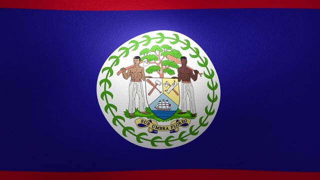 National flag of Belize waving in slow motion