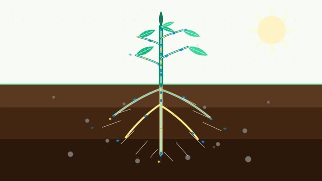 Animation of Plant Nutrient and Water Transport Process