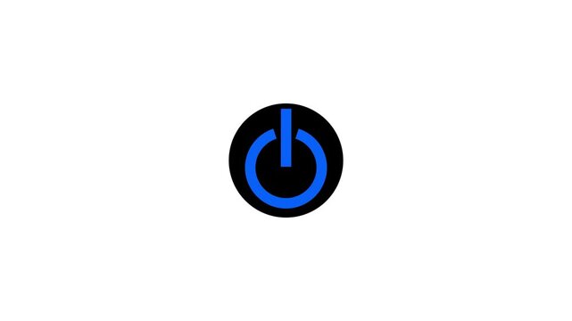 Power button icon rotates clockwise against a white background