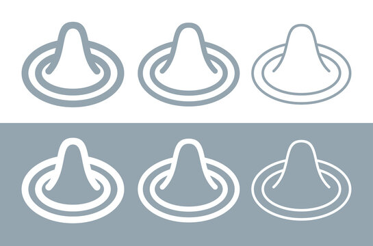 Condom icon. Condom unpacked. Symbol of love, contraception and sex. Protection from diseases and pregnancy. Raster.