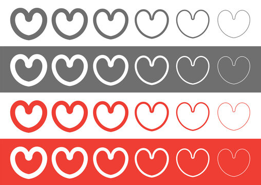 Heart icon. A symbol of love or sympathy. An attribute of lovers, a like of approval. Raster.