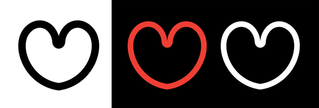 Heart icon. A symbol of love or sympathy. An attribute of lovers, a like of approval. Raster.