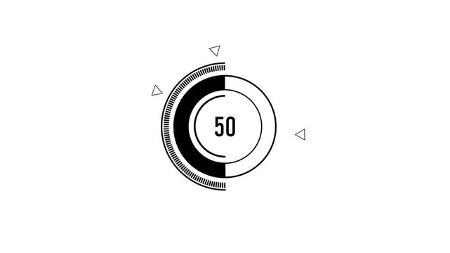 Circular HUD Ring Motion loading with Minimal Geometric Elements on white background.4k video