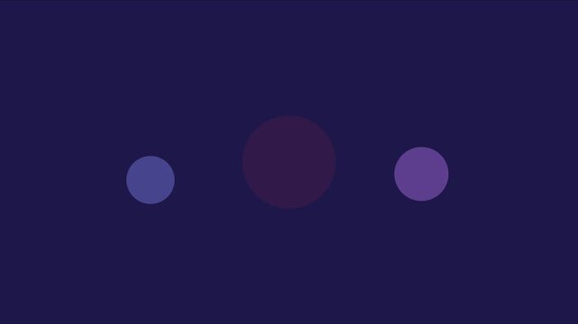 Minimalist loading animation with pulsing purple circles on dark 4k background, for ui and, digital interface projects