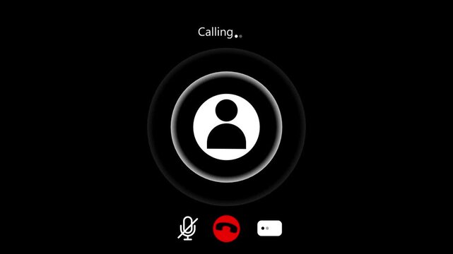 Incoming video call UI technology communication concept. Animation of phone call screen, video, speaker, video calling 4k video.