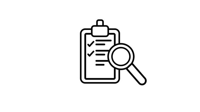 Clipboard icon animation. clipboard animated with checklist icon.