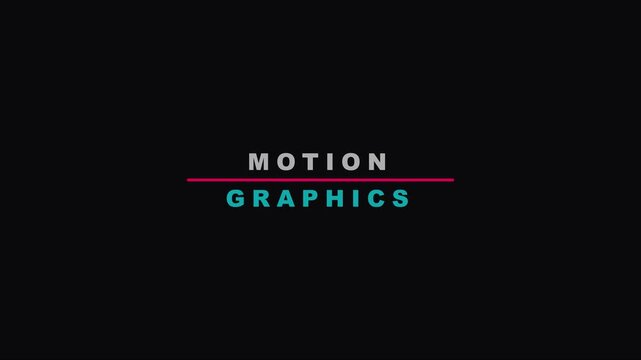 Minimalist motion text animation with line on 4k black background, typography