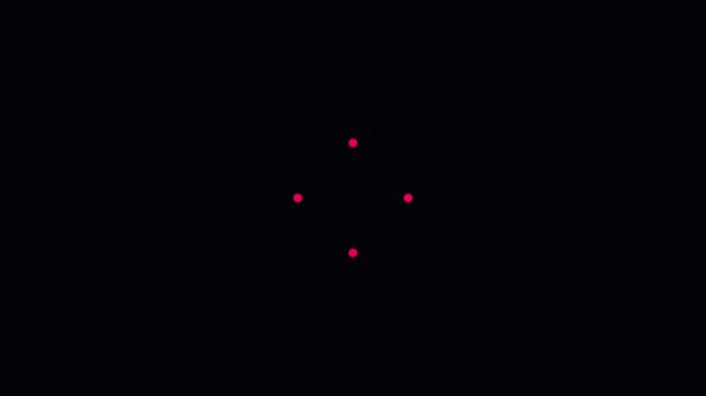 Minimalist red dot crosshair target overlay animation on 4k black background