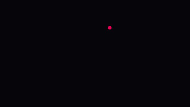 Minimalist red dot moving across dark animation 4k background, for abstract motion, and ui dark background