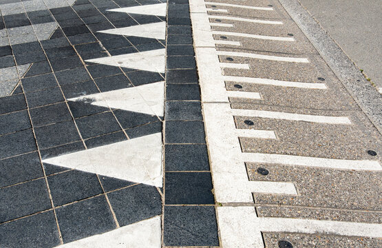 Black and white piano keyboard pavement pattern