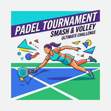 Dynamic Padel Tournament Smash And Volley Ultimate Challenge Illustration