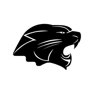 Fierce Panther Logo | Bold Black & White Mascot Design 