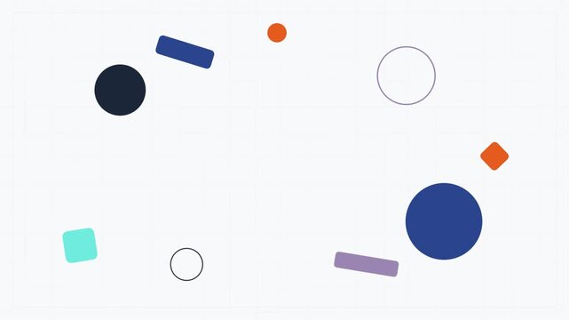 Minimalist Abstract Geometric Shapes Floating Motion Background Loop
