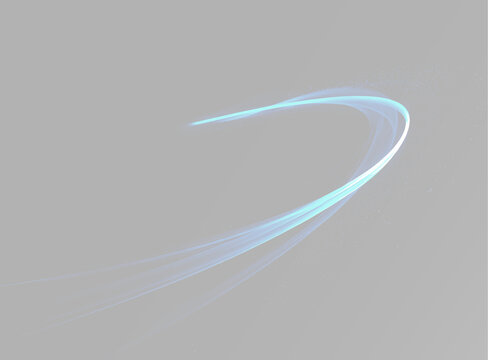 Flowing electric blue light lines forming a wide graceful curve filled with speed and energy