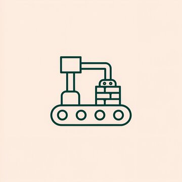 Automated brick layer: robotic arm on caterpillar track with precision and efficiency