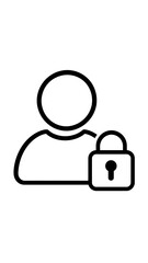 User account security icon with padlock symbol account protection profile lock private account secure user locked profile user identity login protection lock sign data privacy minimalist gra © ANMSHAFIQUL