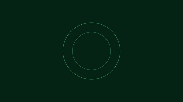 Digital radar scanner animation with rotating green sweep on dark 4k background, sonar interface
