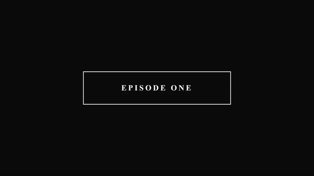 Episode one title card for cinematic or television series intro animation 4k opening sequence