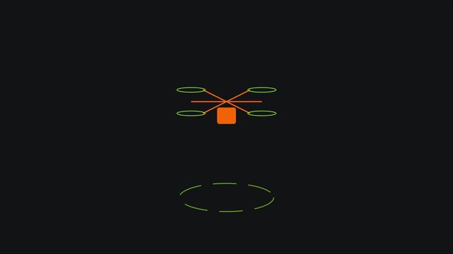 Minimalist drone delivery animation with landing zone target 4k logistics technology