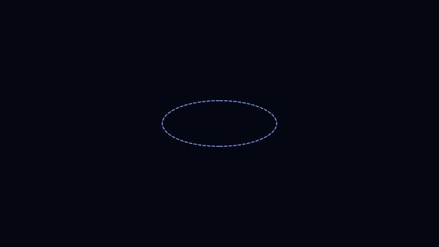Minimalist pulsing neon ellipse shape animation on dark 4k background