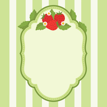 Frame design with fresh sweet strawberry graphic decoration for text