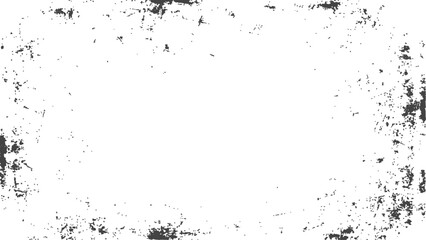 Fototapeta premium Grungy textured border overlay with speckled distressed edges against a clean white background