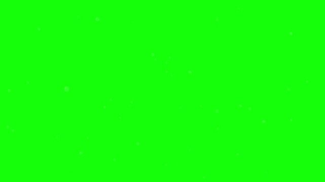 Small bubbles rise from the bottom of the frame to the top against a solid green chroma key background, building and then clearing over the sequence.