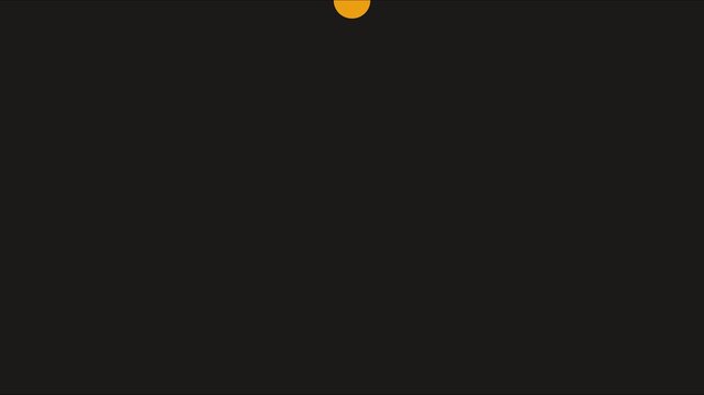 Minimalist loading spinner animation with rotating orange circle on 4k black background, progress indicator