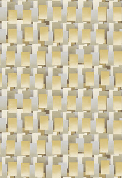 Seamless abstract background with overlapping beige and gold rectangular blocks